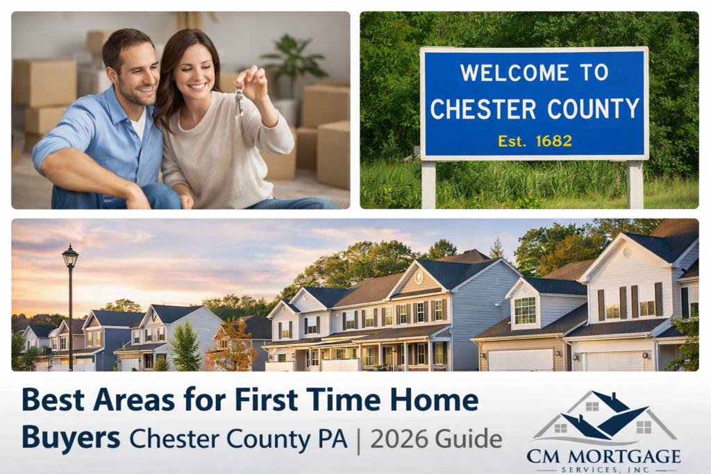 best areas first time buyers Chester County PA 2026 guide CM Mortgage Services