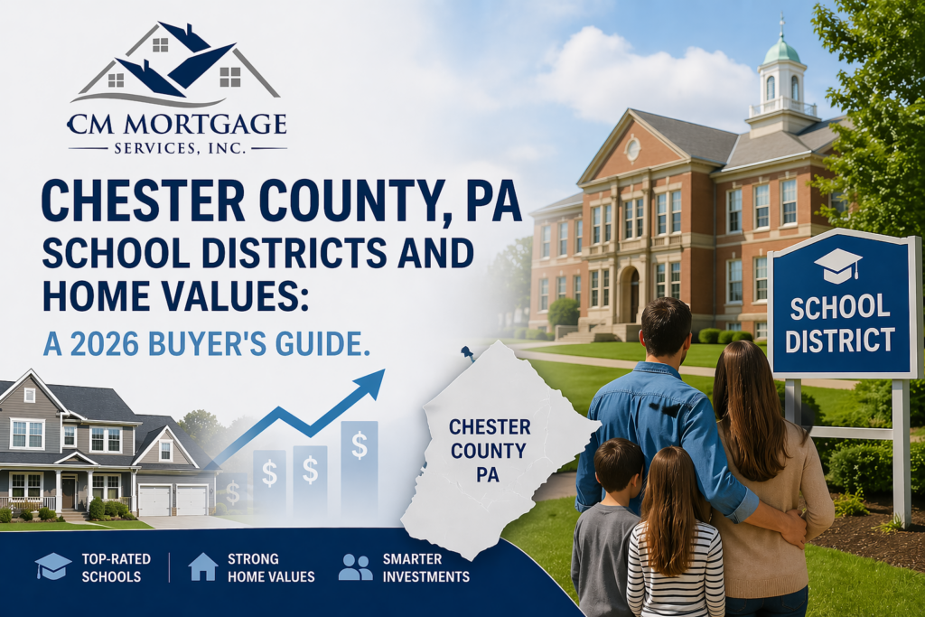 Chester County PA school districts home values guide - CM Mortgage Services West Chester PA