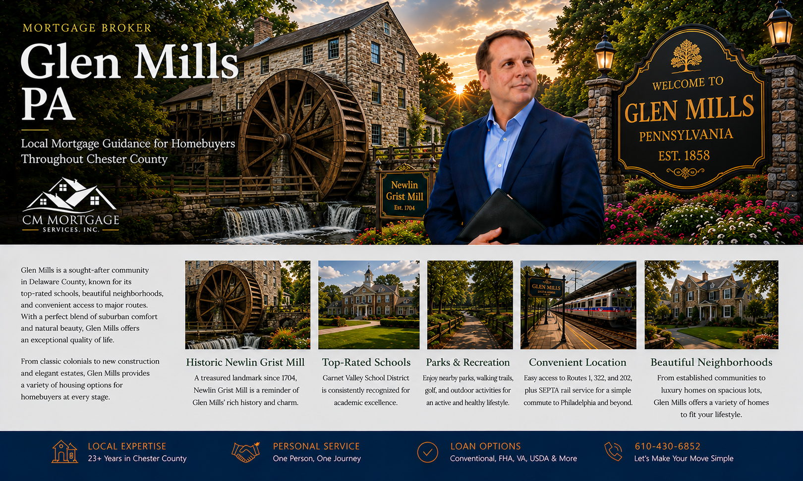 Mortgage broker Glen Mills PA J.R. Conway CM Mortgage Services