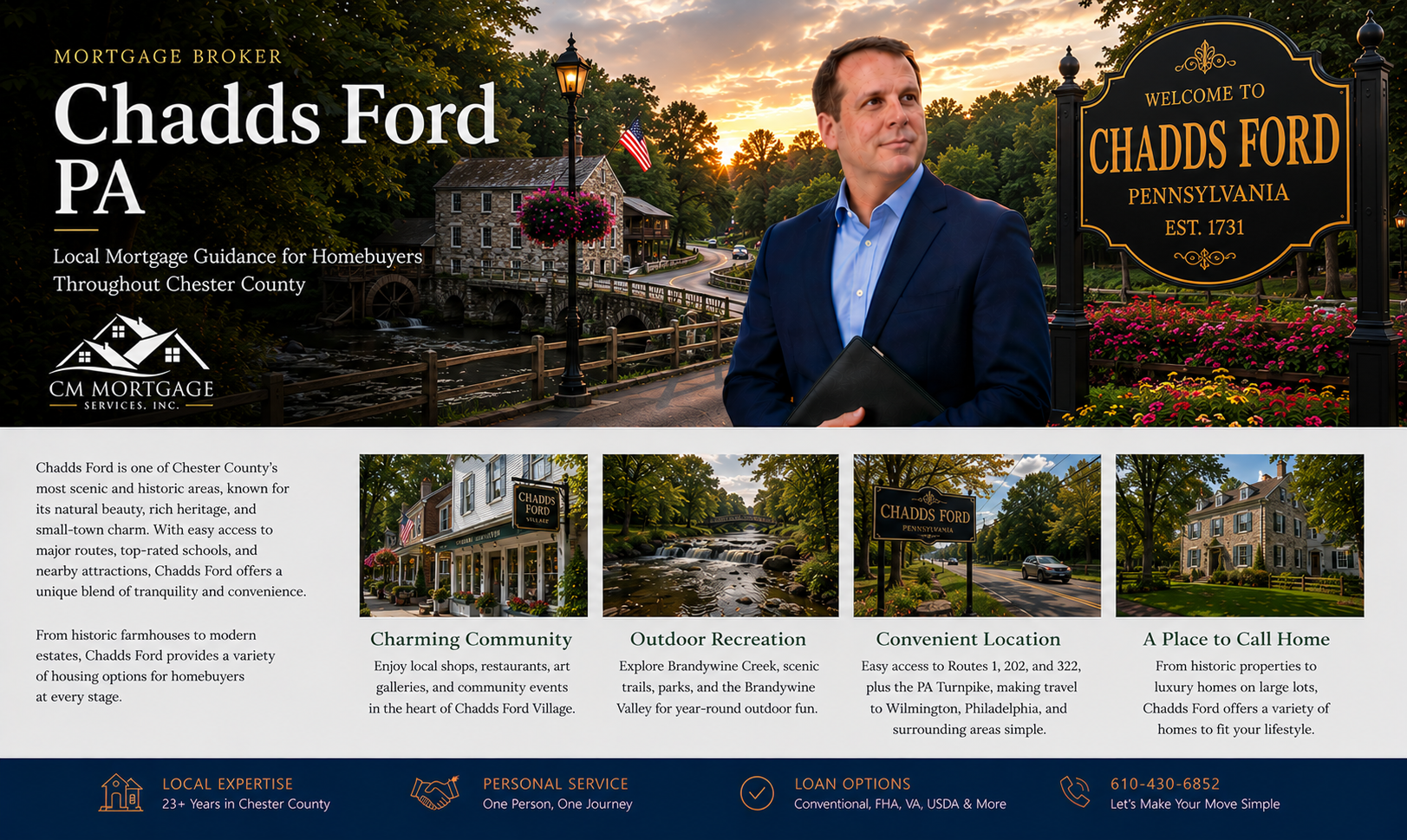 Mortgage broker Chadds Ford PA J.R. Conway CM Mortgage Services