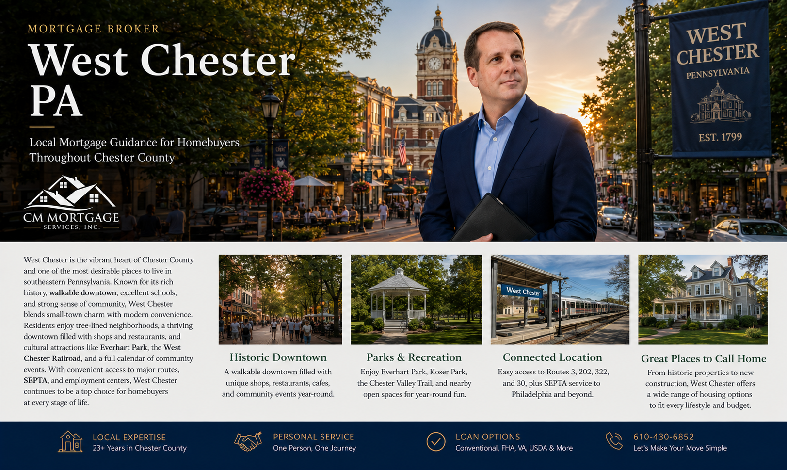 Mortgage broker in West Chester PA, J.R. Conway of CM Mortgage Services