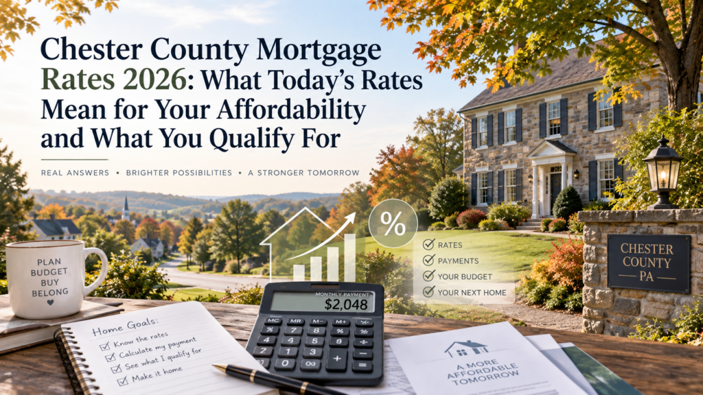 Chester County mortgage rates 2026 affordability and qualifying guide CM Mortgage Services